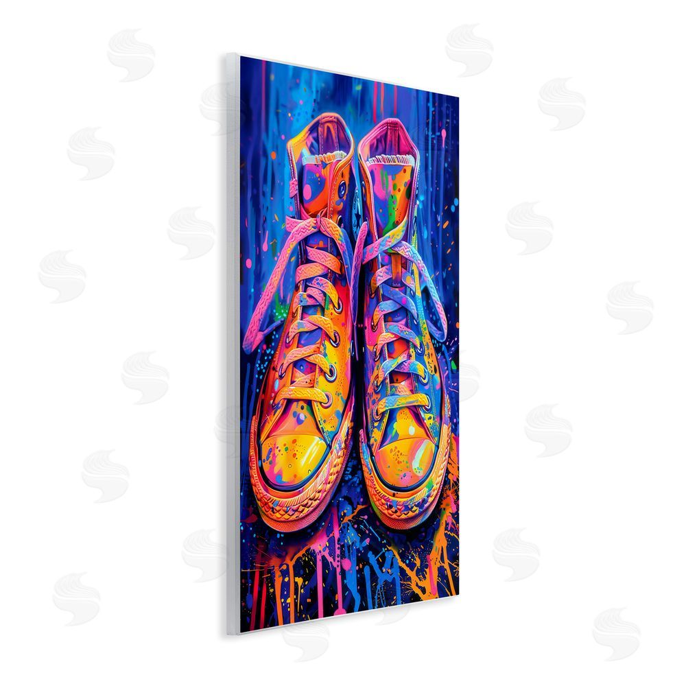 Creative Studio Moody Converse with Neon Splash Wall Plaque Home Decor Art Print