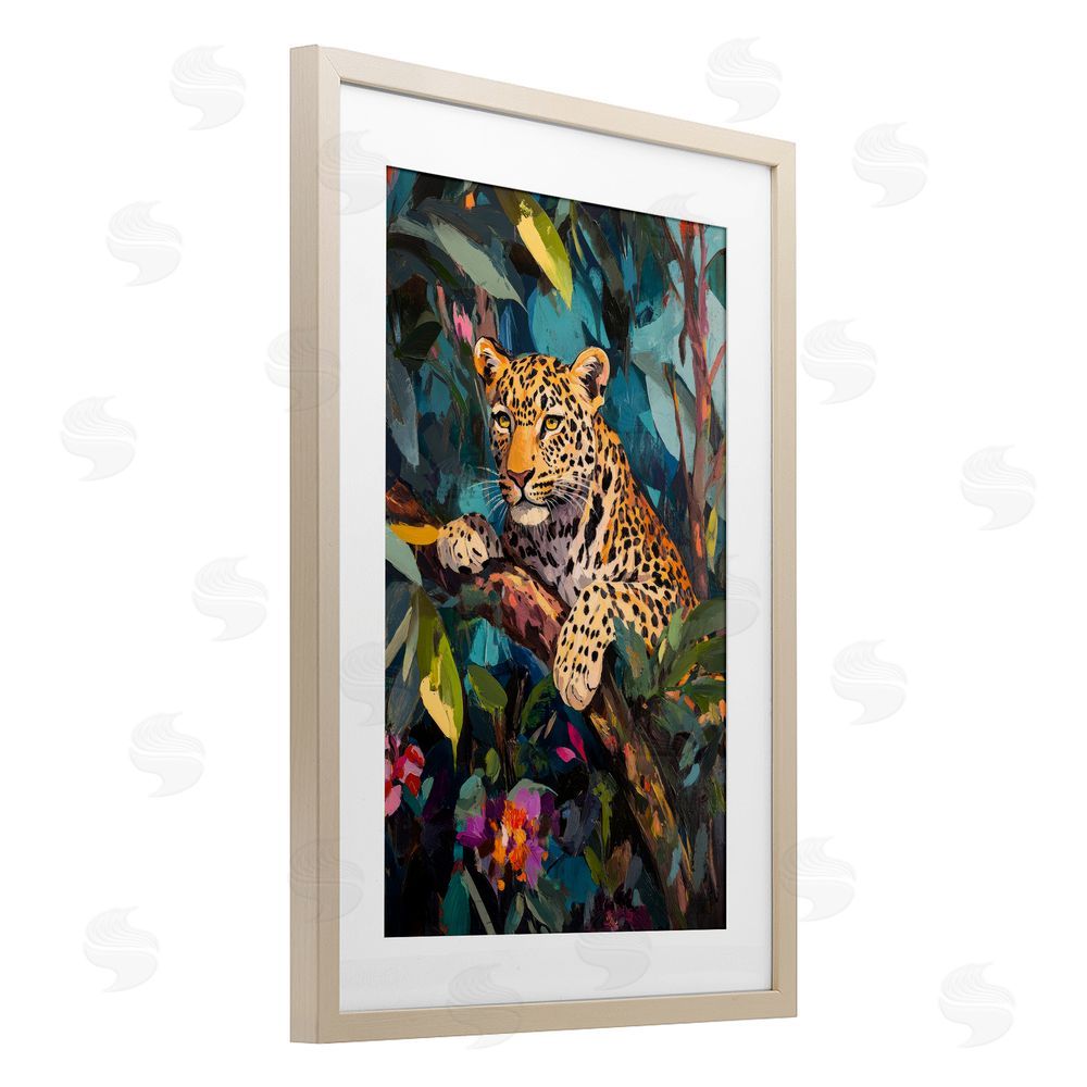 Petal Prints Design One The Wild Side Leopard Brown Framed Print Under Glass Wall Art