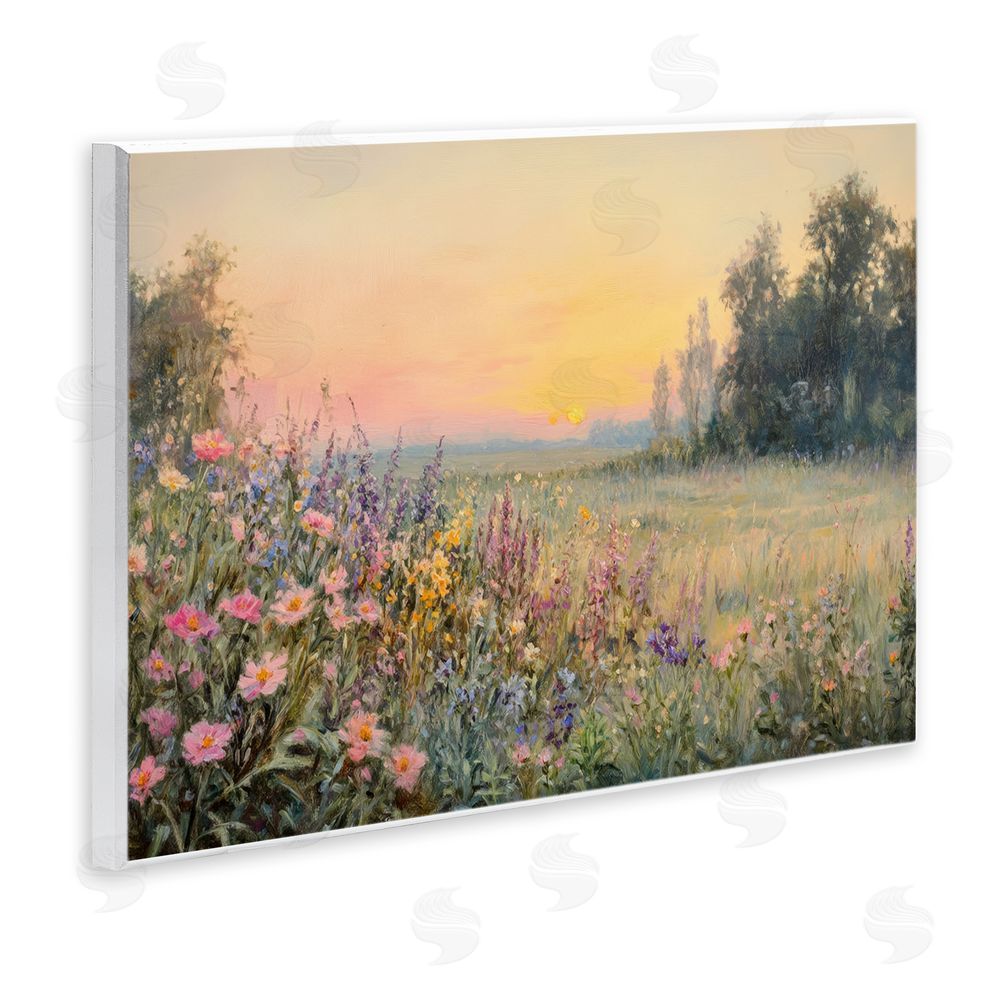 Petal Prints Design Serene Twilight Meadow Wall Plaque Printed Art