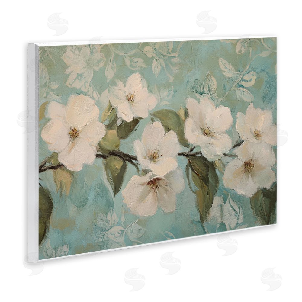 Petal Prints Design Serene Flower Branch Blooms Wall Plaque Printed Art