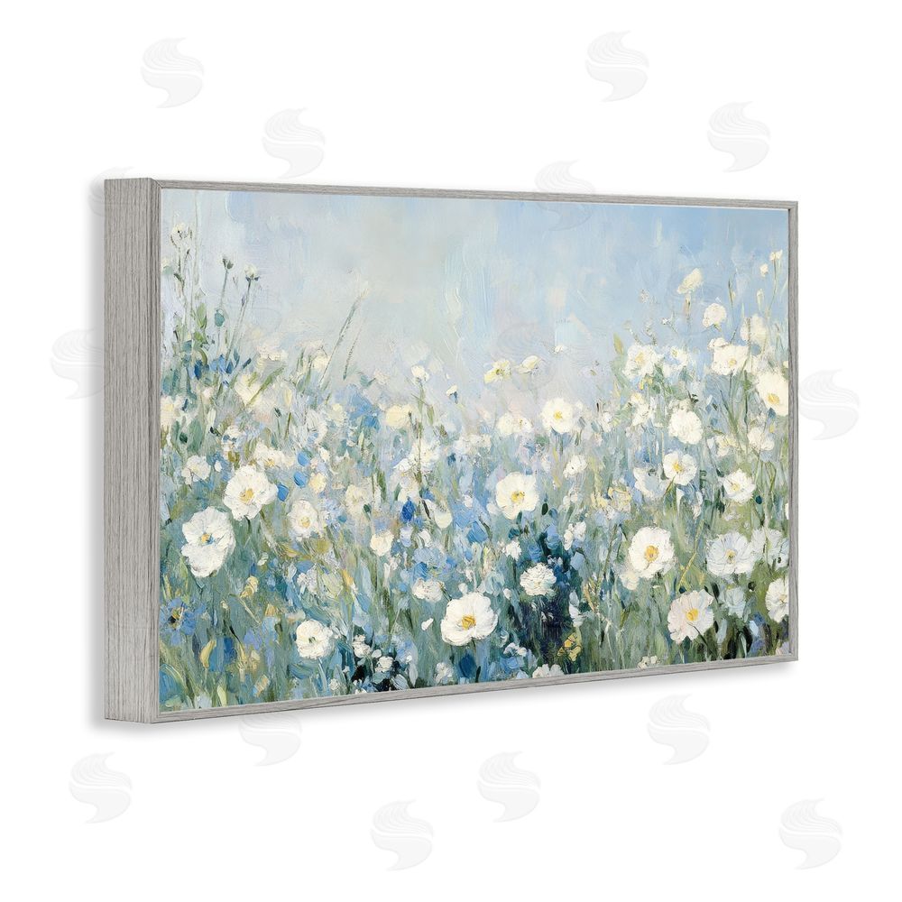Petal Prints Design Meadow Foliage Dream Gray Framed Giclee Wall Art Print