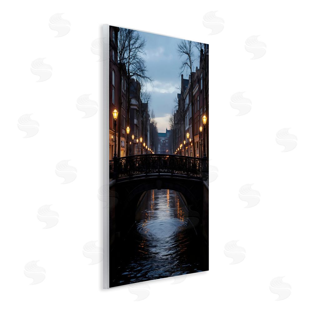 Creative Studio Lantern Light over Quiet Canal Wall Plaque Home Decor Art Print
