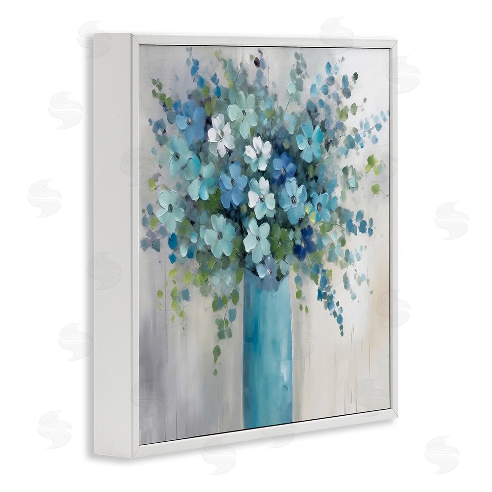 Creative Studio Indigo Bouquet in Blue Vase White Framed Giclee Wall Art