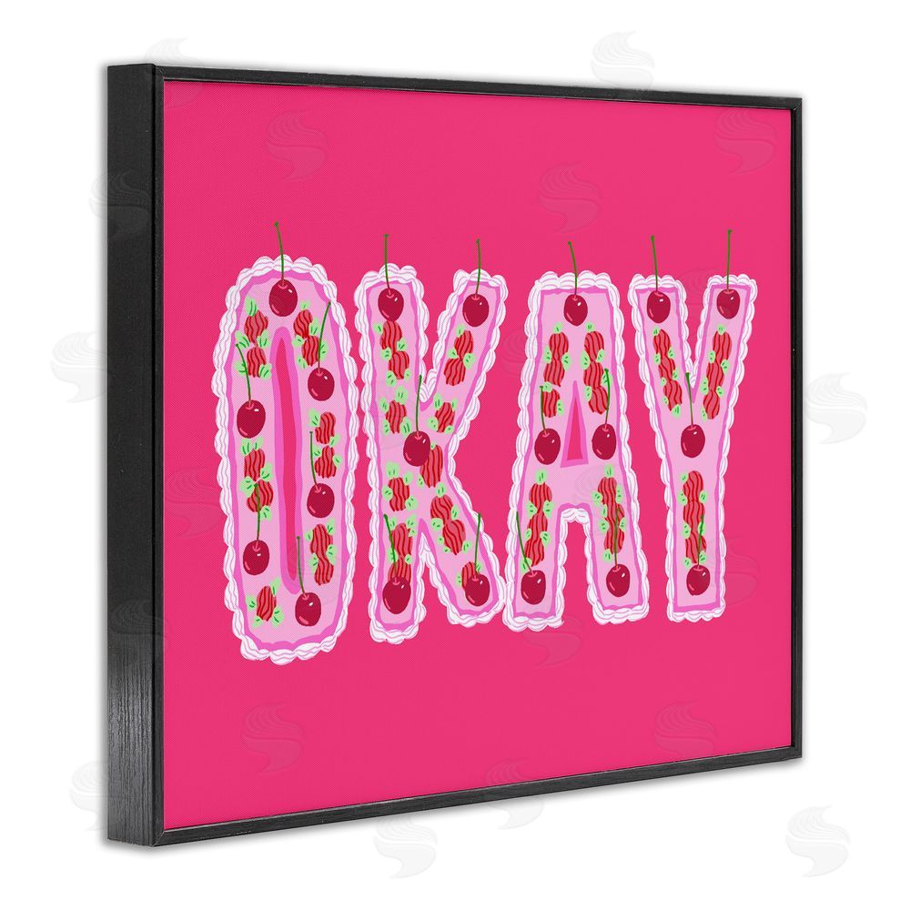 Ziwei Li Okay Cherry Cake Black Framed Giclee Wall Art