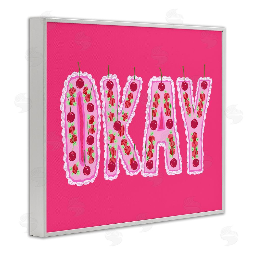 Ziwei Li Okay Cherry Cake White Framed Giclee Wall Art