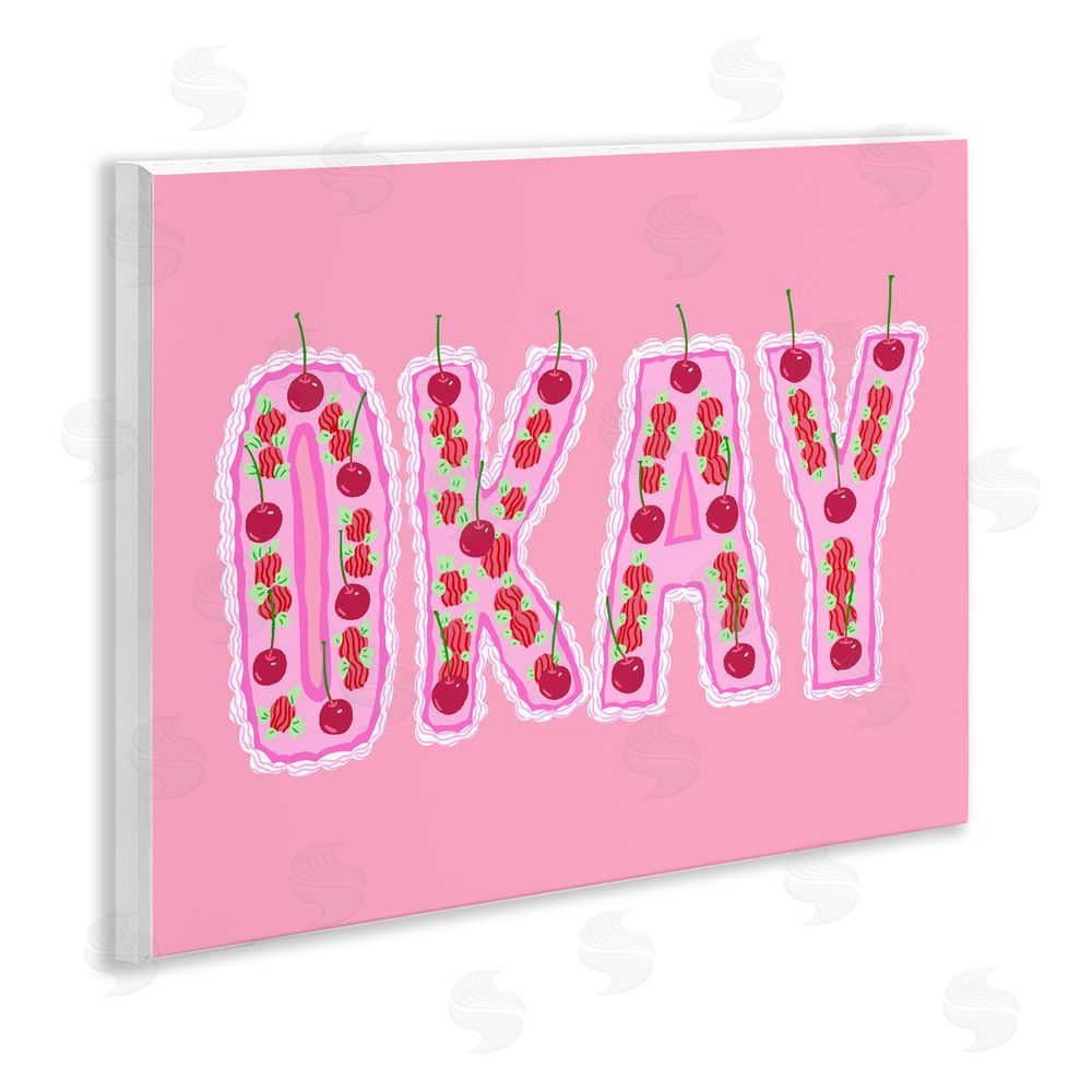 Ziwei Li Okay Pastel Cherry Cake Wall Plaque Home Decor Art Print