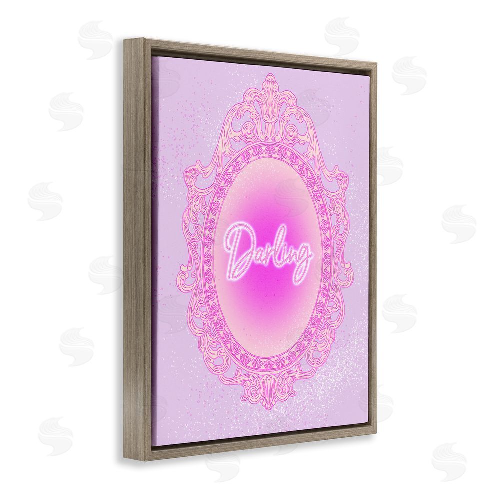 Ziwei Li Darling Ornate Mirror Brown Floating Frame Canvas Wall Art Print