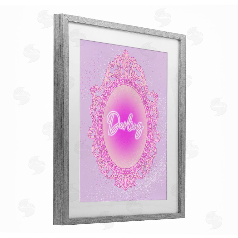 Ziwei Li Darling Ornate Mirror Gray Framed Print Under Glass Wall Art