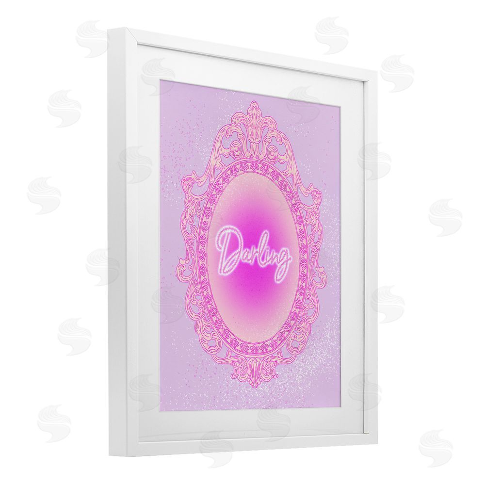 Ziwei Li Darling Ornate Mirror White Framed Print Under Glass Wall Art