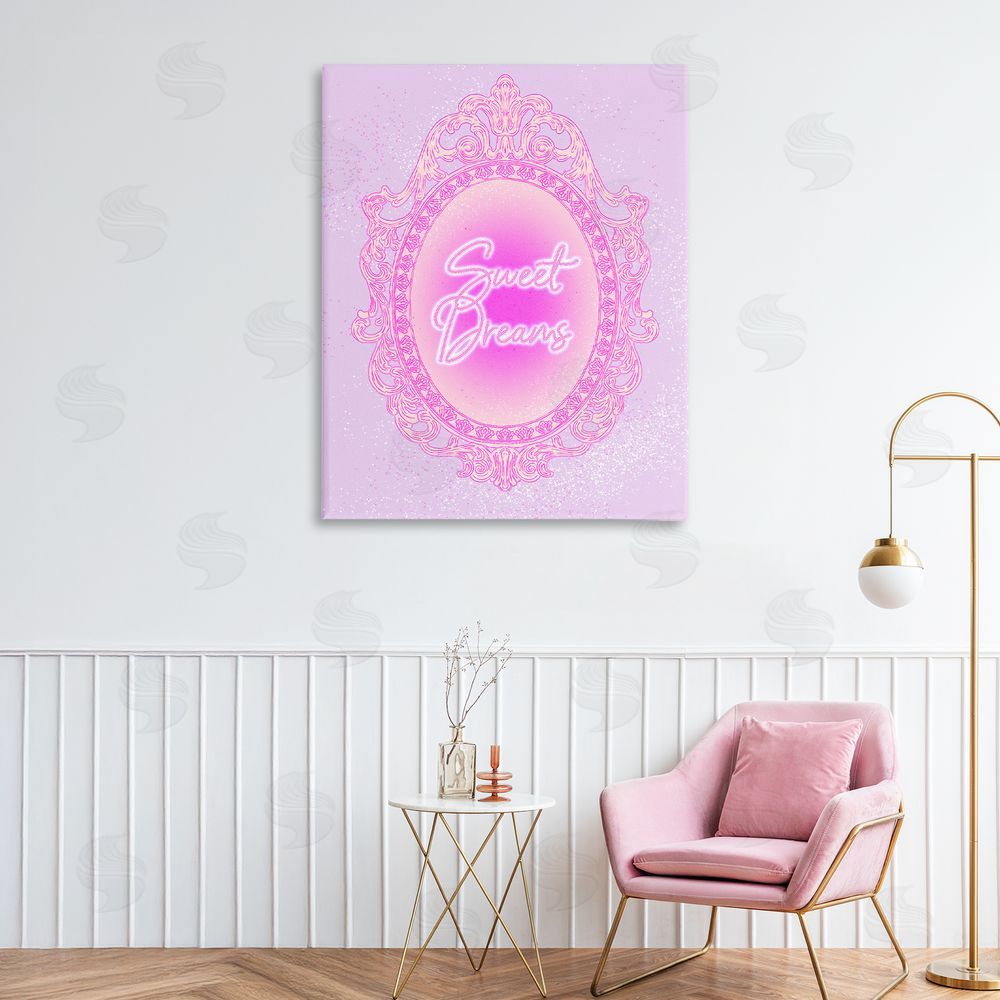 Ziwei Li Sweet Dreams Ornate Mirror Stretched Canvas on Wall