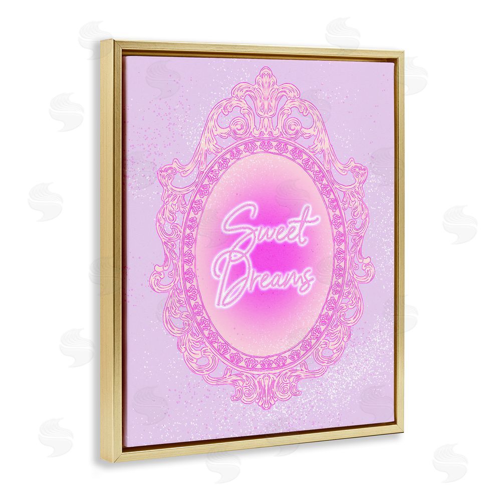 Ziwei Li Sweet Dreams Ornate Mirror Gold Floating Framed Canvas Wall Art Print