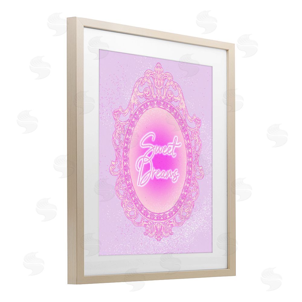 Ziwei Li Sweet Dreams Ornate Mirror Brown Framed Print Under Glass with White Mat Wall Art