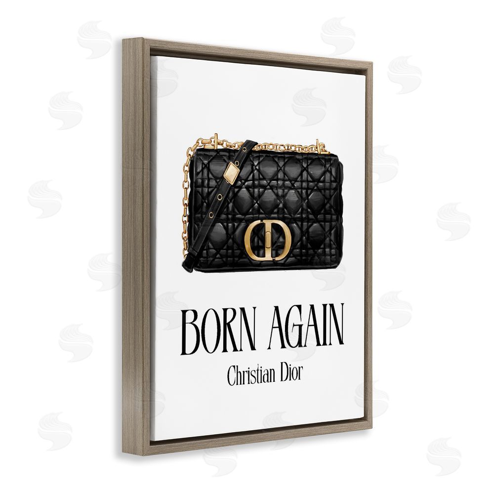 Ziwei Li Born Again Christian Bag Brown Floating Frame Stretched Canvas Wall Art Print