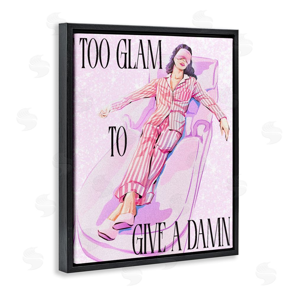 Ziwei Li To Glam To Care Black Floating Framed Canvas Wall Art Print