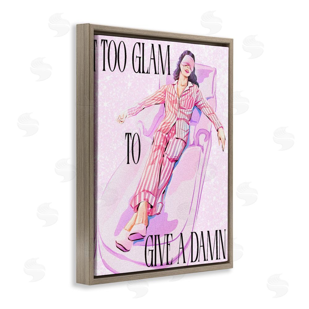 Ziwei Li To Glam To Care Brown Floating Framed Canvas Wall Art Print