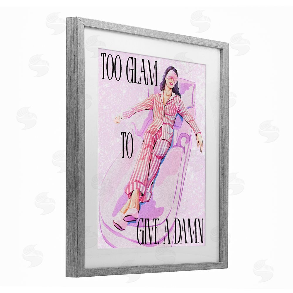 Ziwei Li To Glam To Care Gray Framed Print Under Glass with White Mat Wall Art