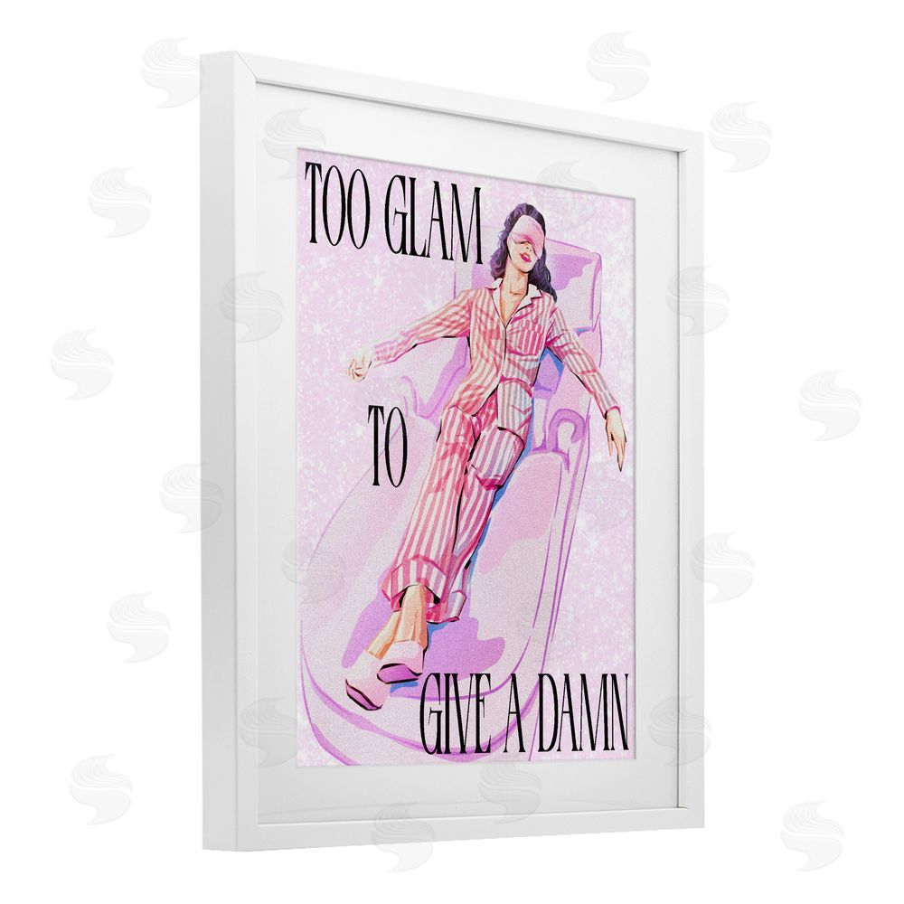 Ziwei Li To Glam To Care White Framed Print Under Glass with White Mat Wall Art
