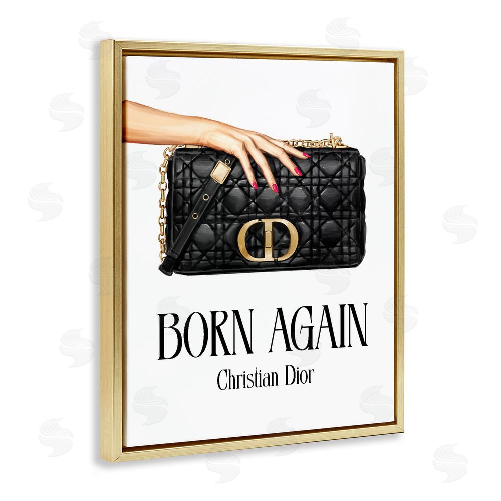 Ziwei Li Born Again Christian Luxury Gold Floating Frame Stretched Canvas Wall Art Print