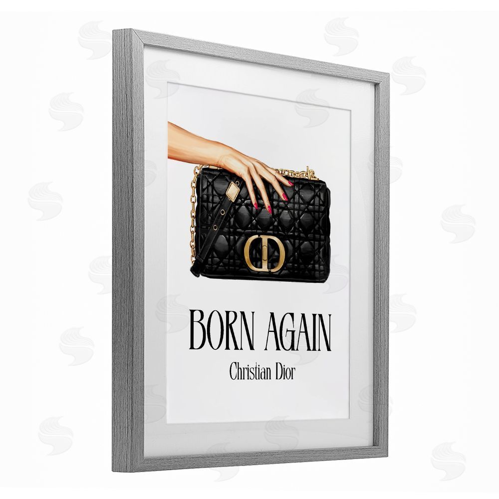 Ziwei Li Born Again Christian Luxury Gray Framed Print Under Glass with Matting Wall Art