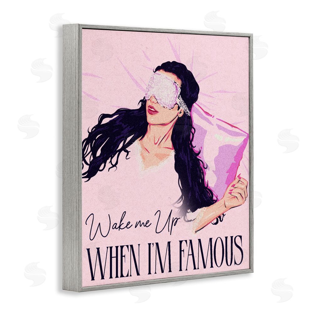 Ziwei Li Wake Me Up When Famous Gray Framed Giclee Wall Art Print