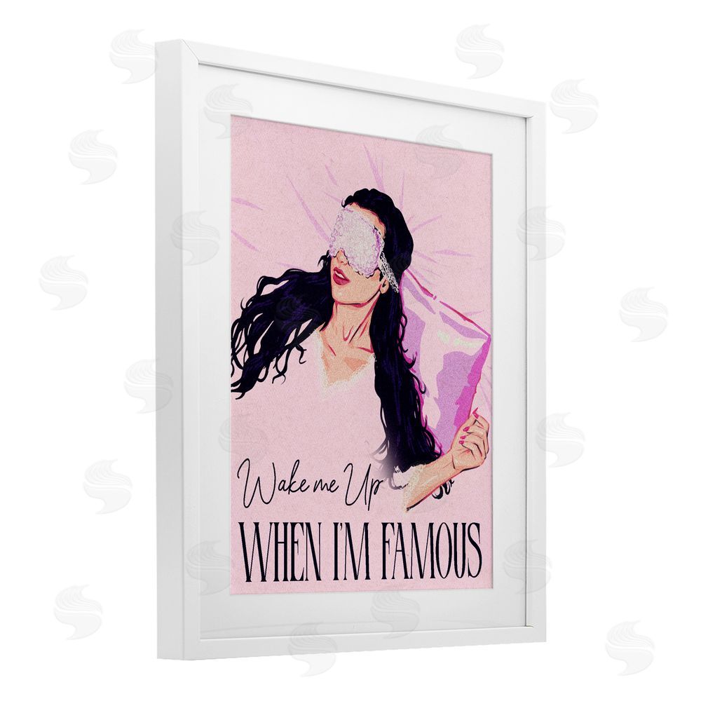 Ziwei Li Wake Me Up When Famous White Framed Print Under Glass with White Mat Wall Art