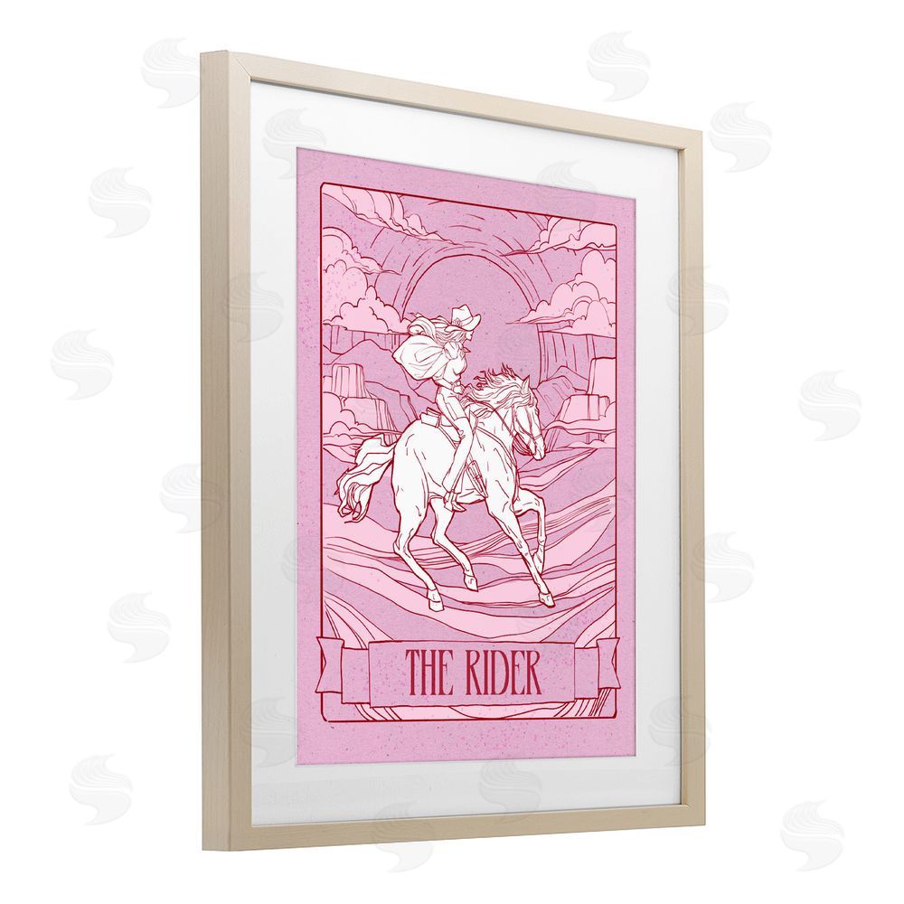 Ziwei Li Cowgirl Rider Tarot Card Brown Framed Print Under Glass Wall Art
