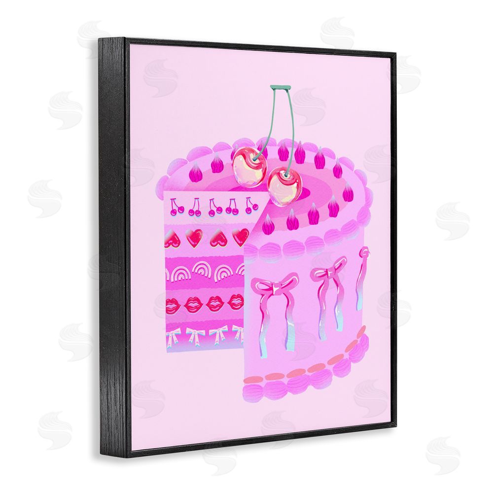 Ziwei Li Pastel Cherry Layered Cake Black Framed Giclee Wall Art