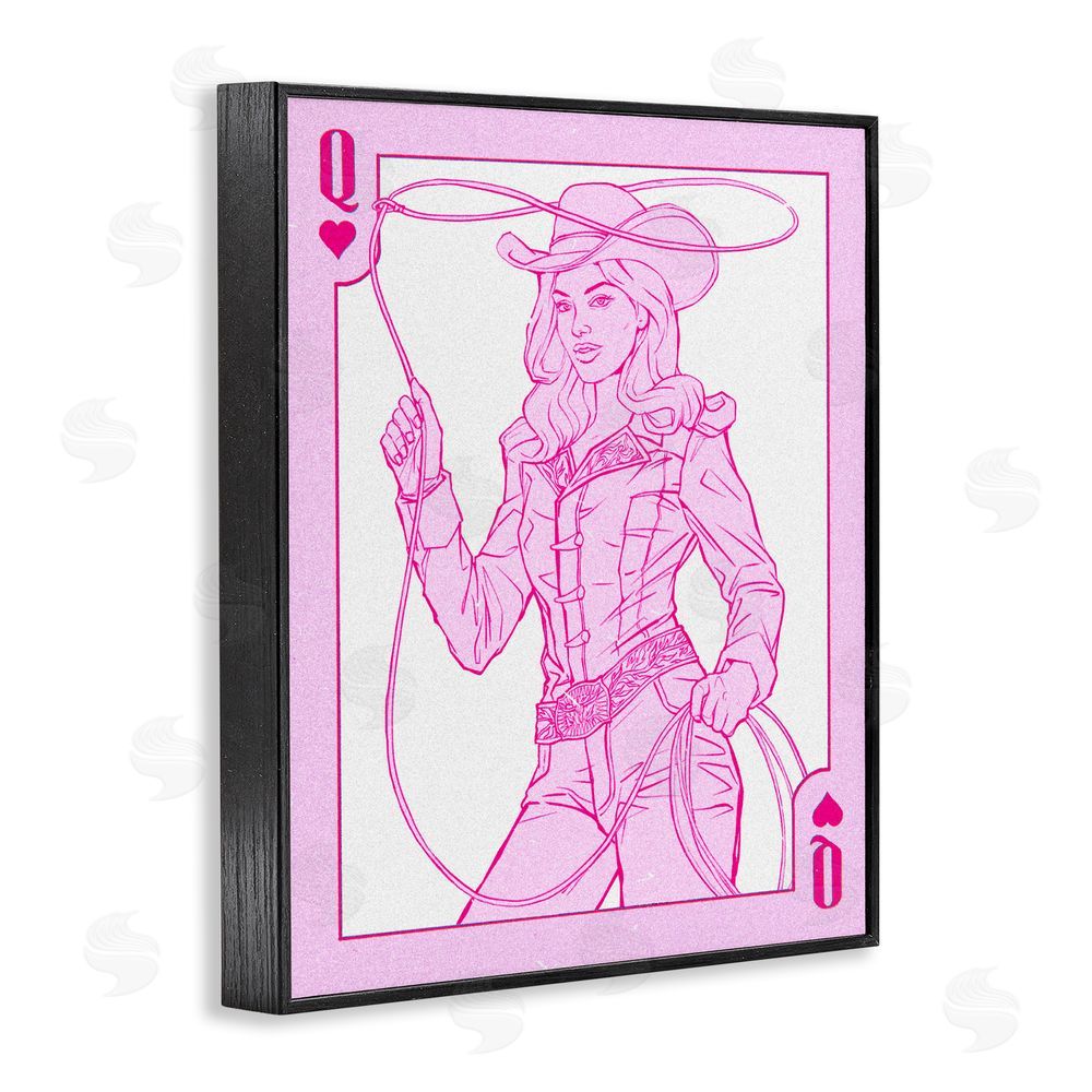 Ziwei Li Cowgirl Queen of Hearts Black Framed Giclee Wall Art Print