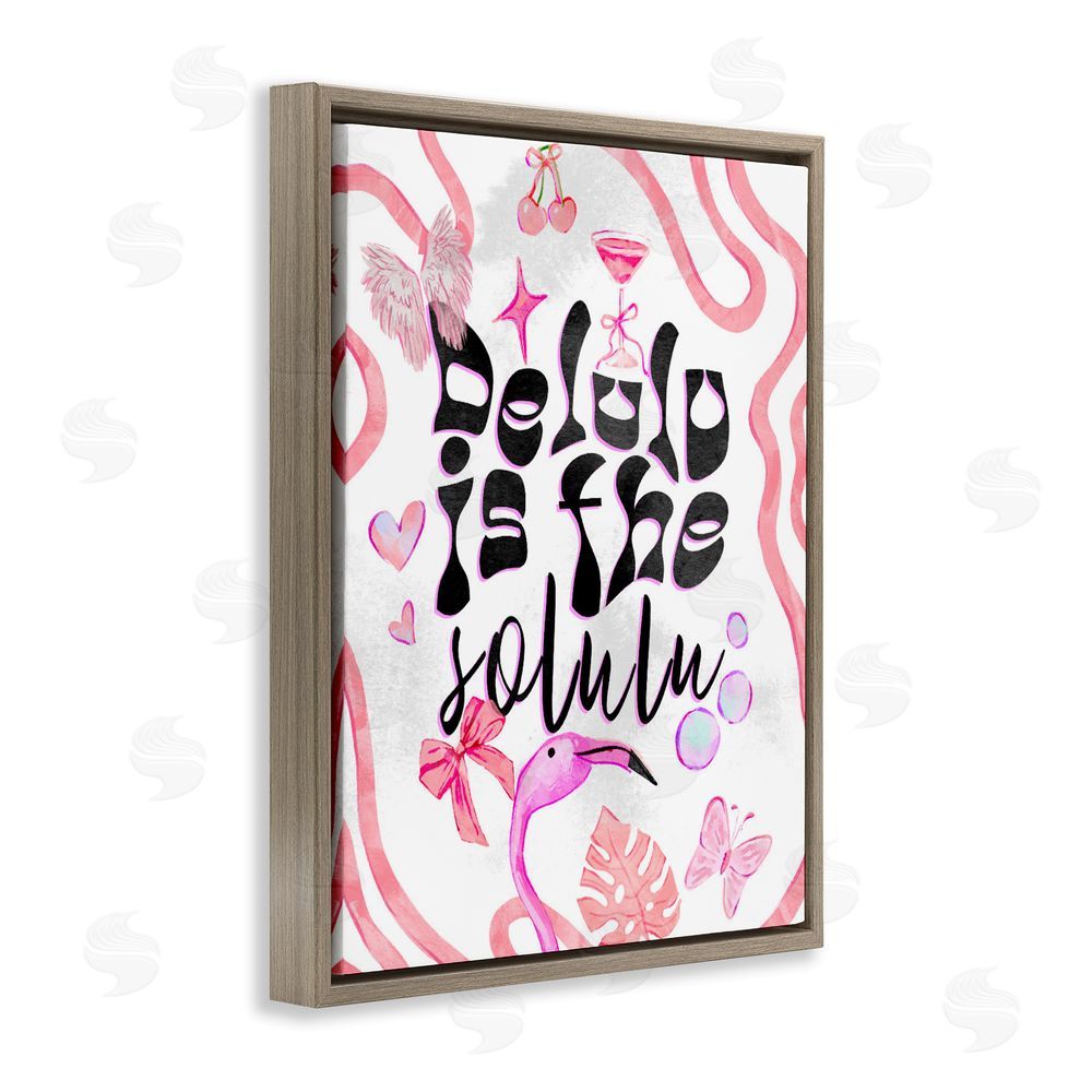 Ziwei Li Delulu Is The Solulu Brown Floating Frame Canvas Wall Art Print