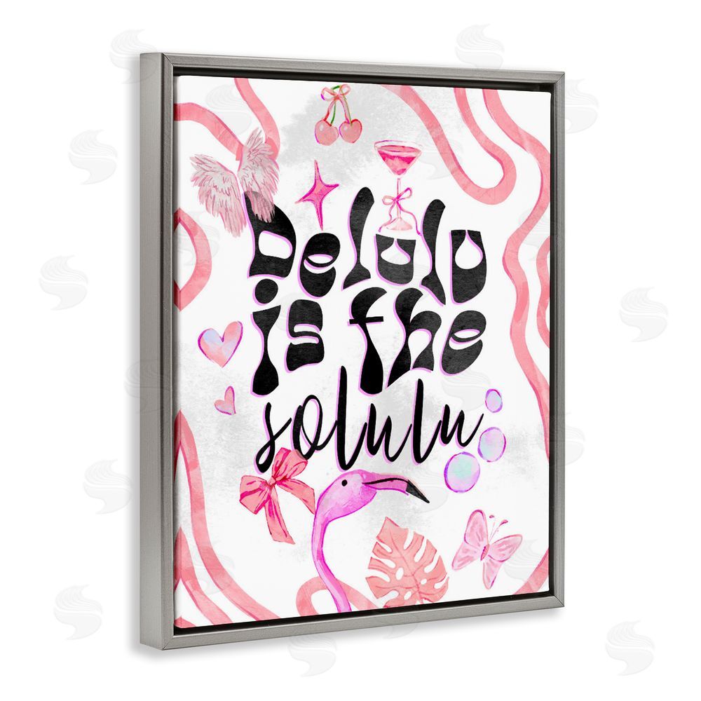 Ziwei Li Delulu Is The Solulu Gray Floating Frame Canvas Wall Art Print