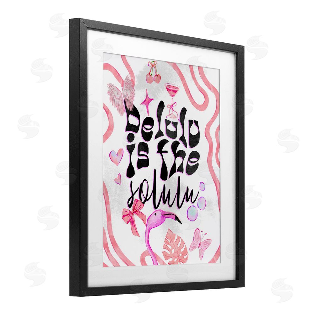 Ziwei Li Delulu Is The Solulu Black Framed Print Under Glass Wall Art