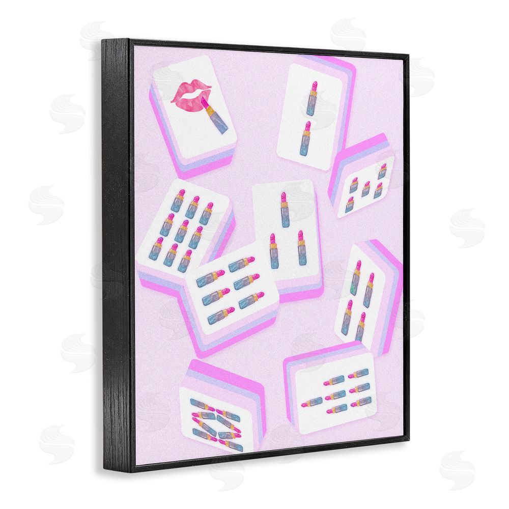 Ziwei Li Glam Lipstick Mahjong Tiles Black Framed Giclee Wall Art