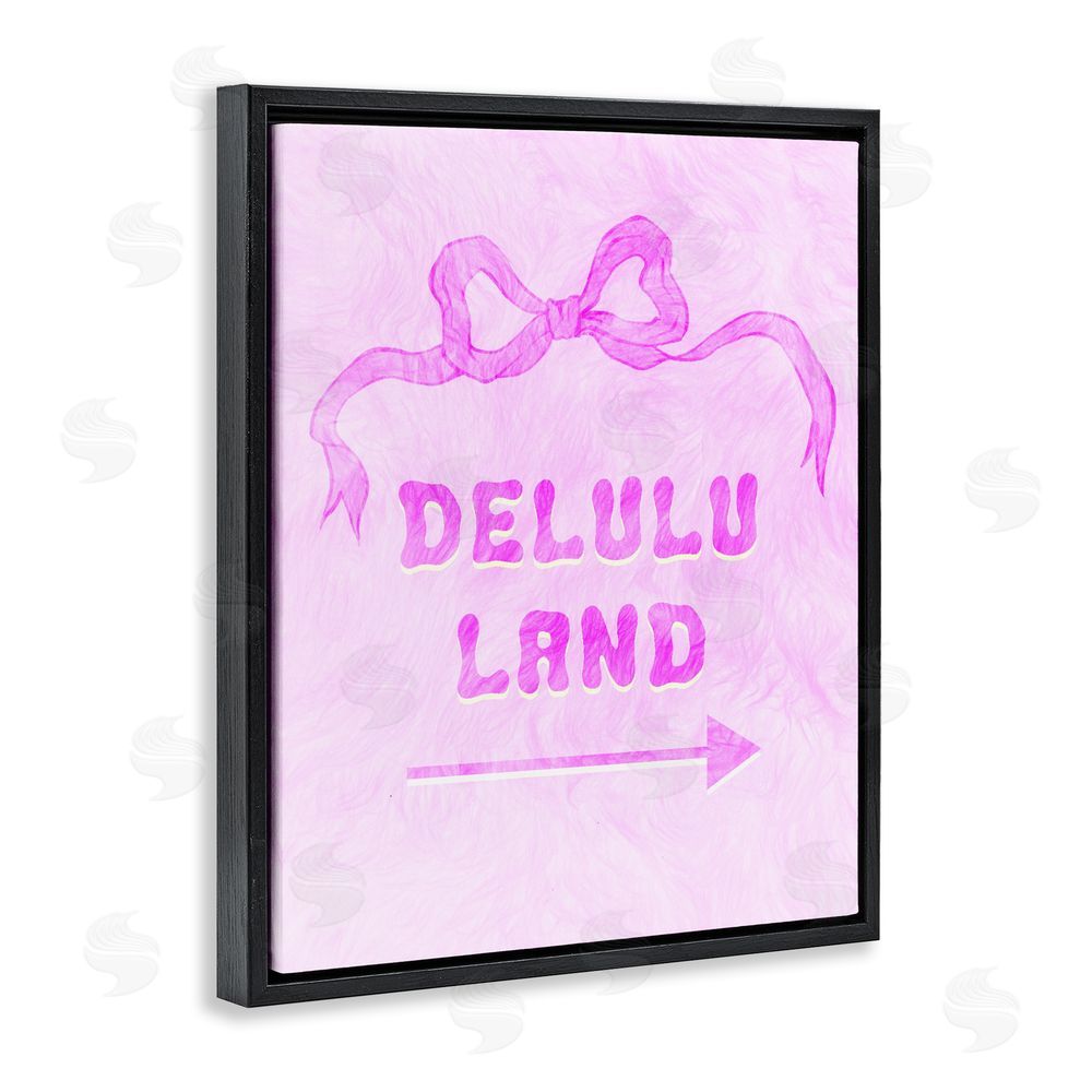 Ziwei Li Delulu Land Feminine Ribbon Black Floating Frame Canvas Wall Art Print