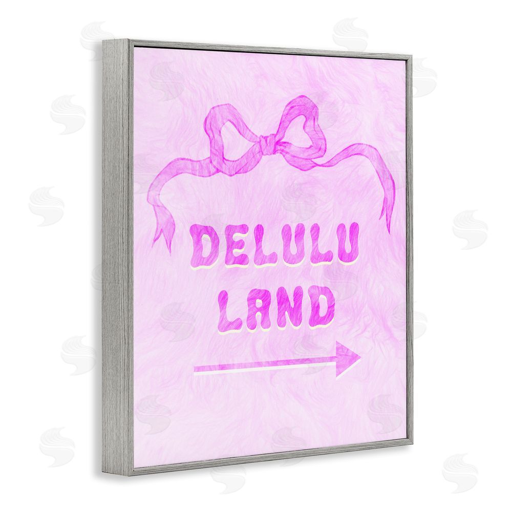 Ziwei Li Delulu Land Feminine Ribbon Gray Framed Giclee Wall Art Print