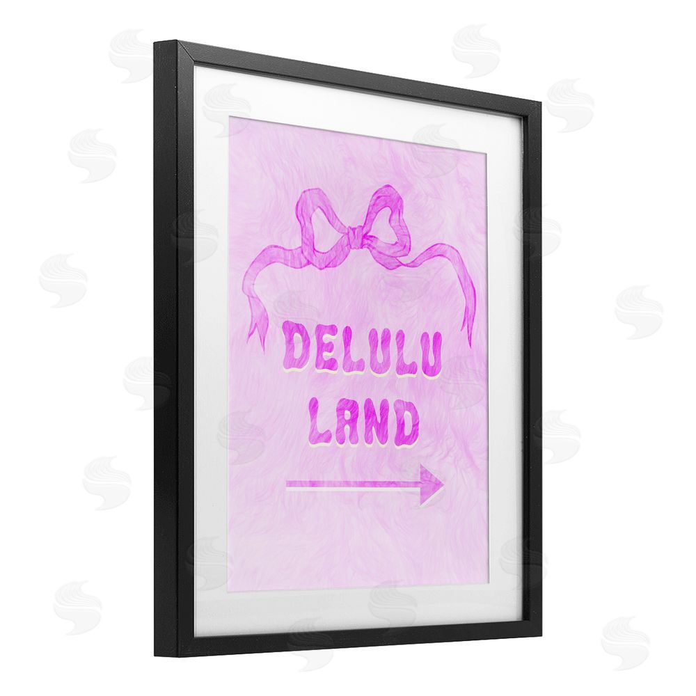 Ziwei Li Delulu Land Feminine Ribbon Black Framed Print Under Glass Wall Art