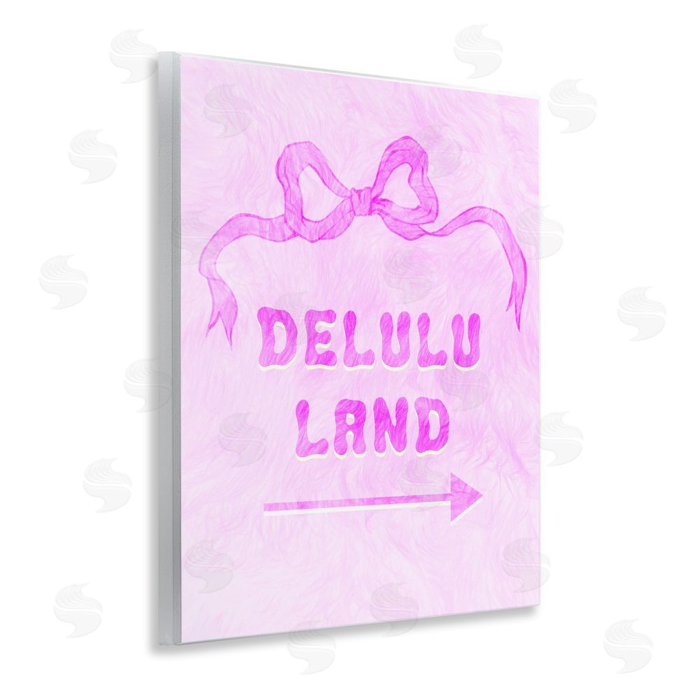 Ziwei Li Delulu Land Feminine Ribbon Wall Plaque with Fixed Lithograph Print