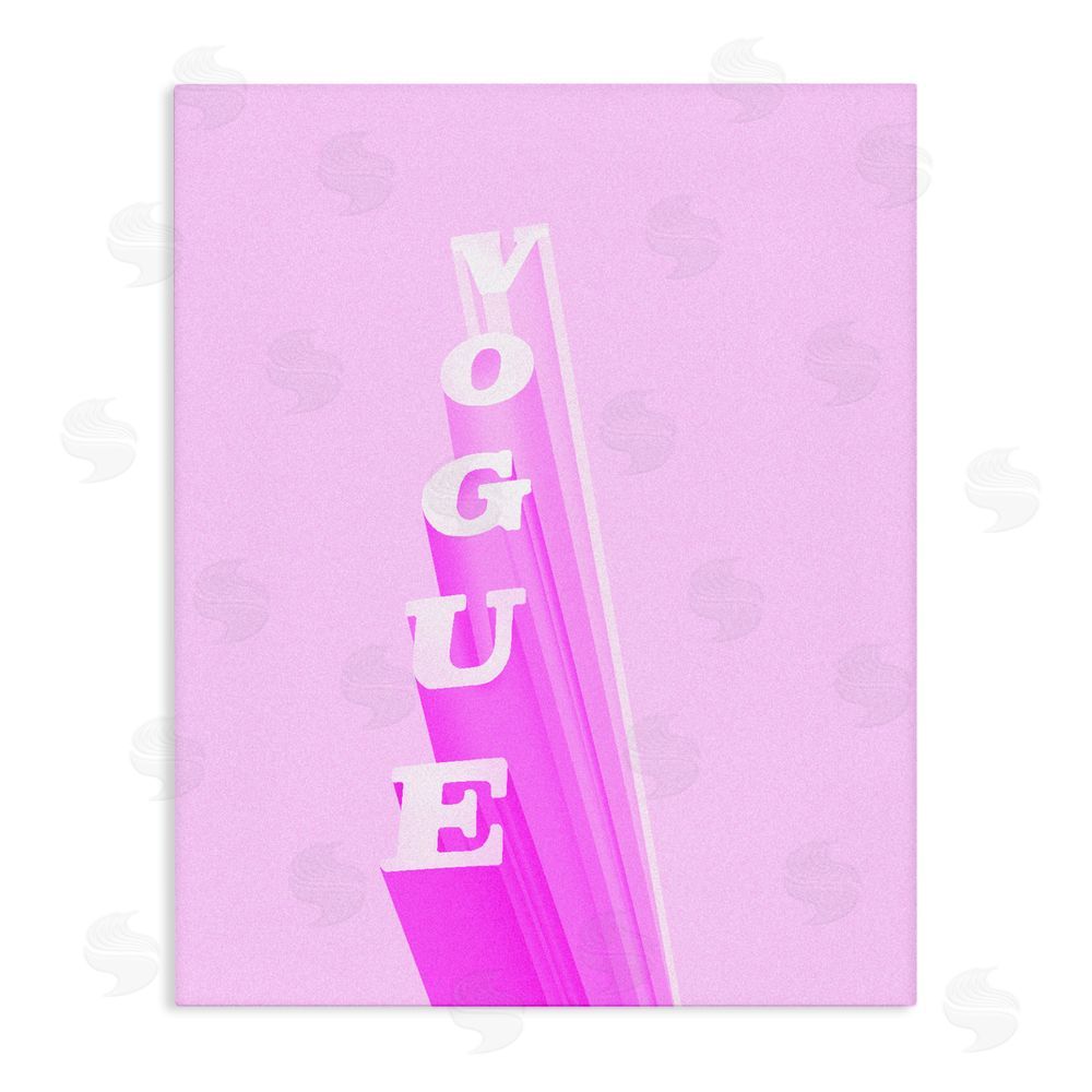 Ziwei Li Pink Vertical Glam Lettering Stretched Canvas Wall Art