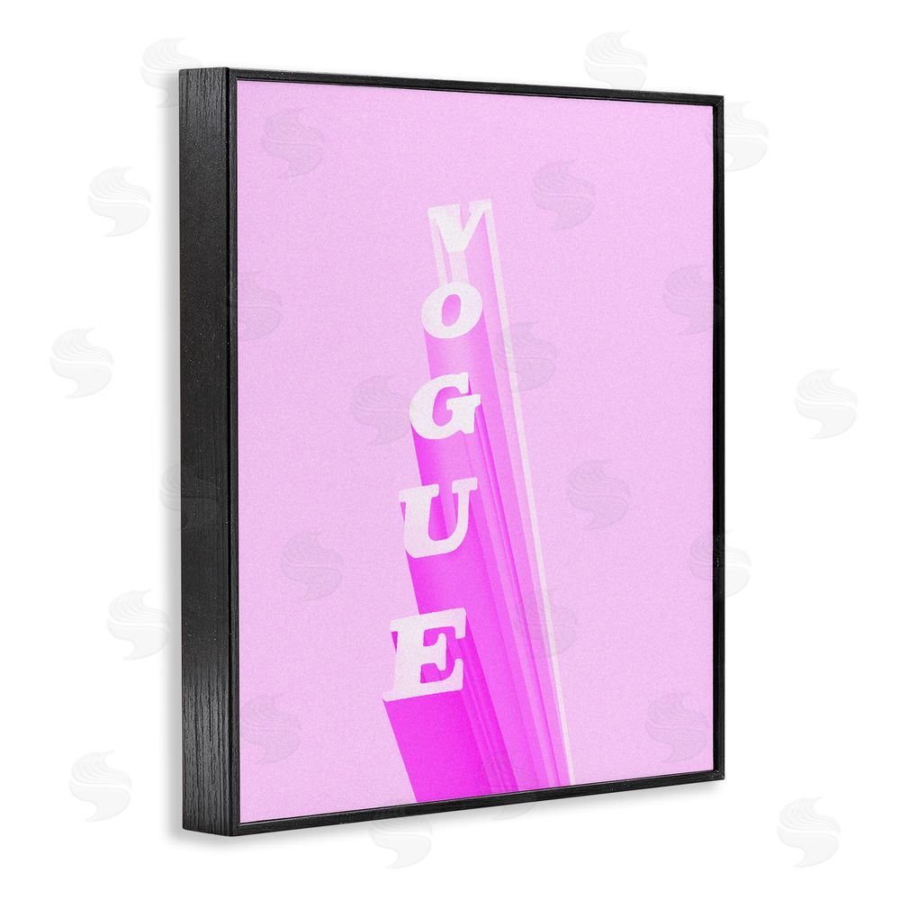 Ziwei Li Pink Vertical Glam Lettering Black Framed Giclee Wall Art