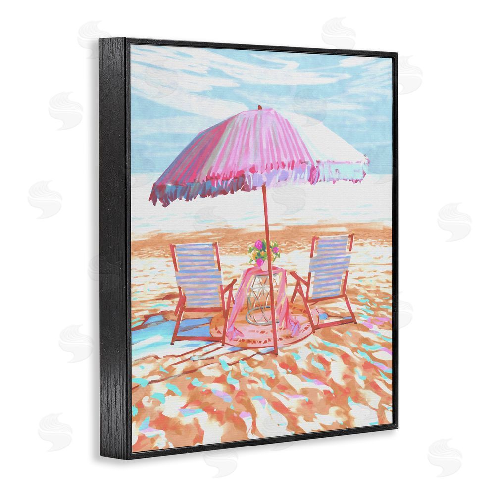 Ziwei Li Seaside Summer Picnic For Two Black Framed Giclee Wall Art Print