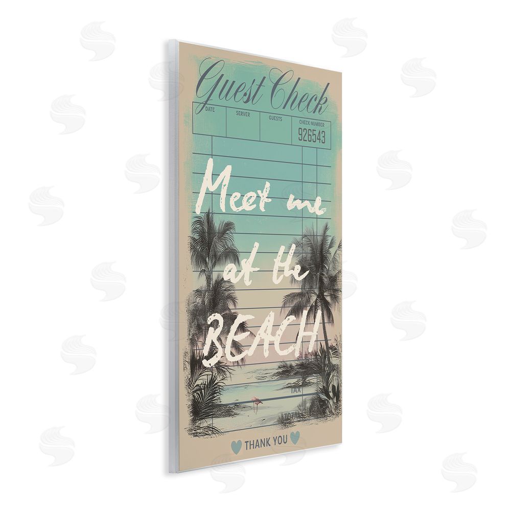 Sarah Donington Art Hustle LLC Meet Me At Beach Check Wall Plaque Printed Art
