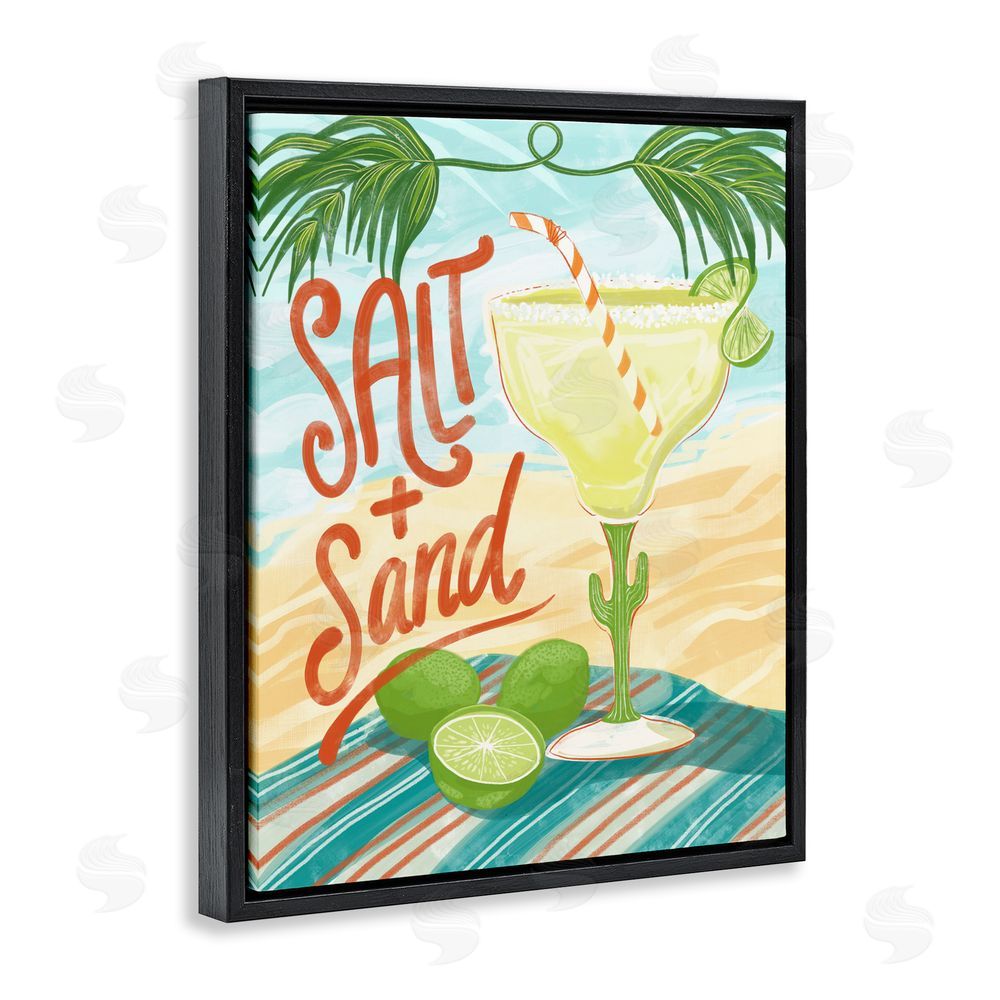 Connie Summers Salt & Sand Margarita Black Floating Framed Canvas Wall Art Print