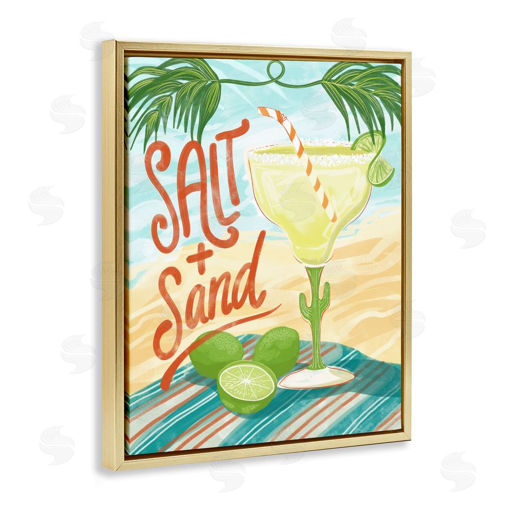 Connie Summers Salt & Sand Margarita Gold Floating Framed Canvas Wall Art Print