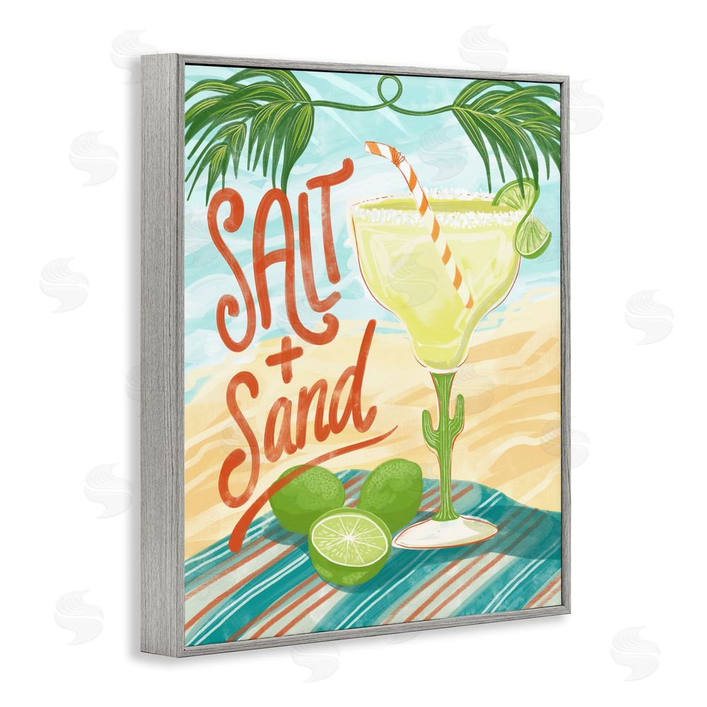 Connie Summers Salt & Sand Margarita Gray Framed Giclee Wall Art Print