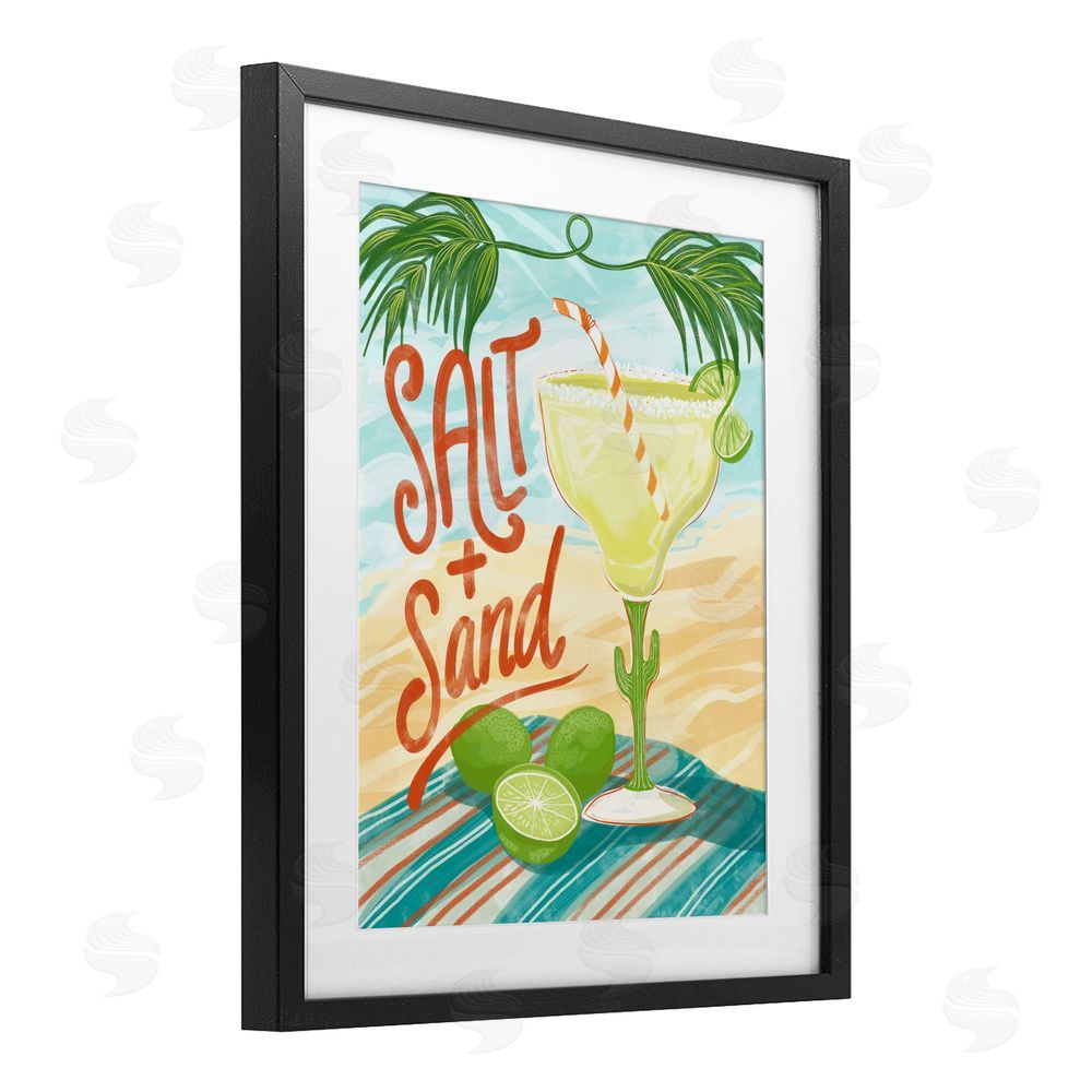 Connie Summers Salt & Sand Margarita Black Framed Print Under Glass with White Mat Wall Art
