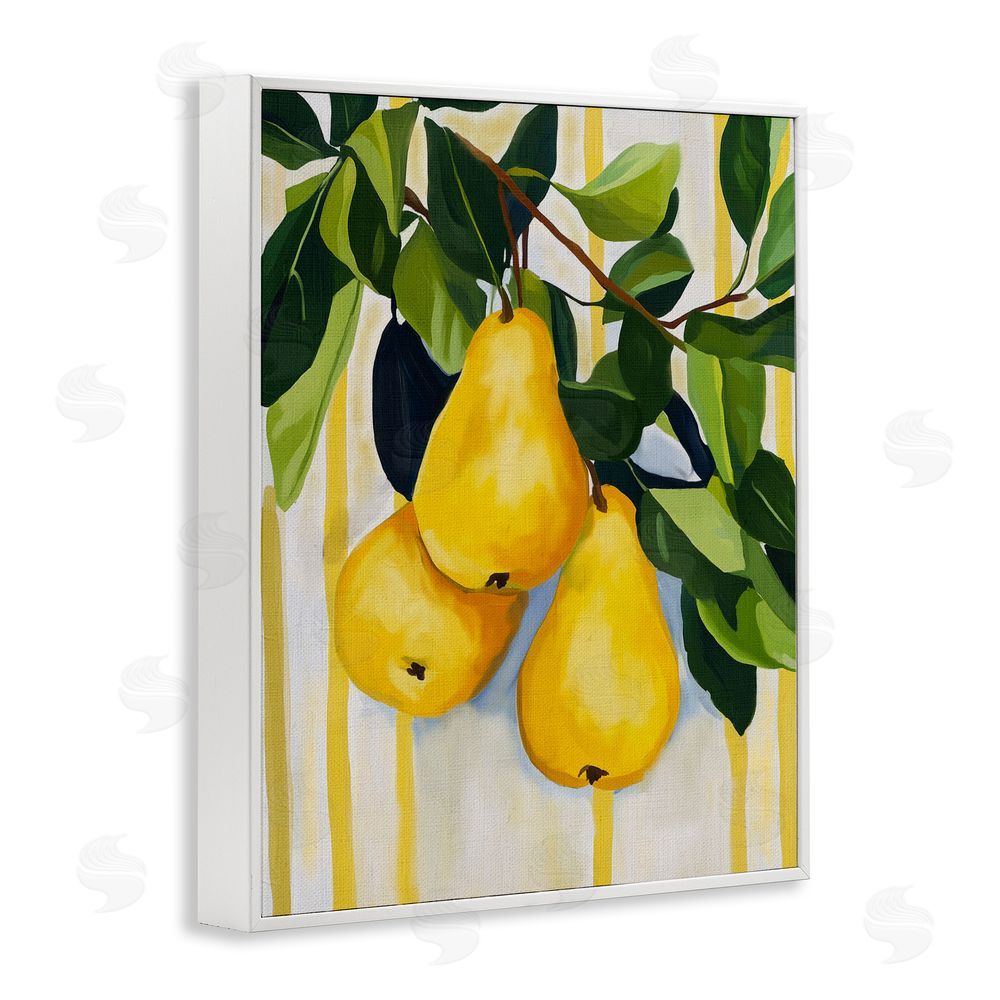 Yen Pears on Lush Branch White Framed Giclee Wall Art