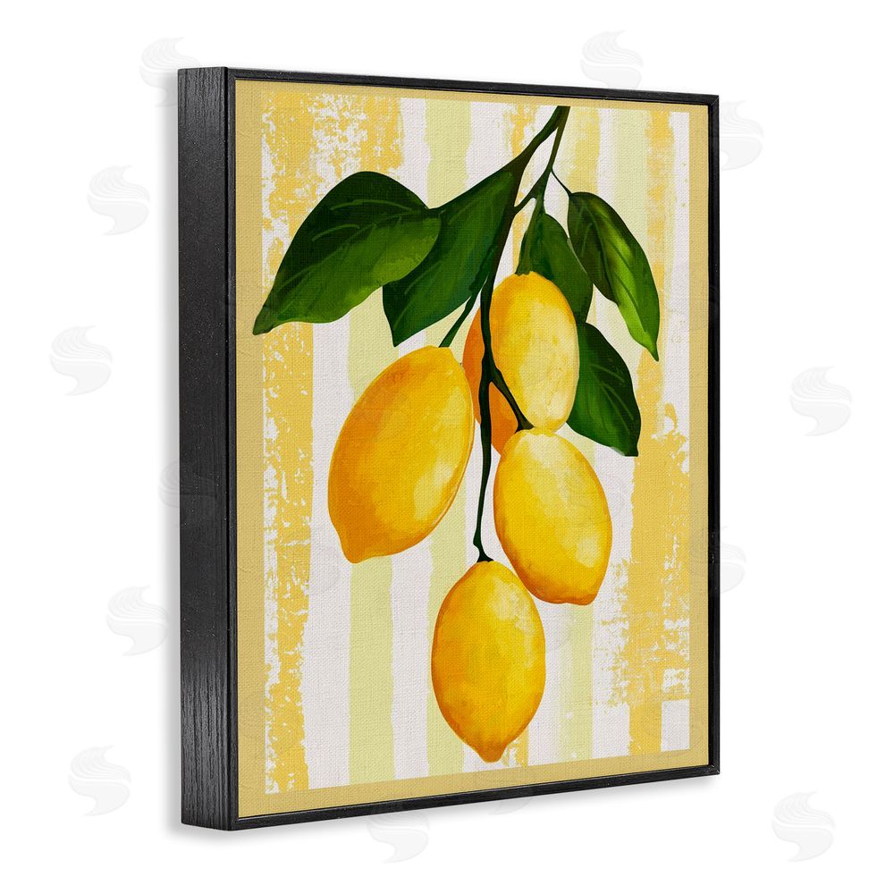 Yen Lemons on Green Branch Black Framed Giclee Wall Art