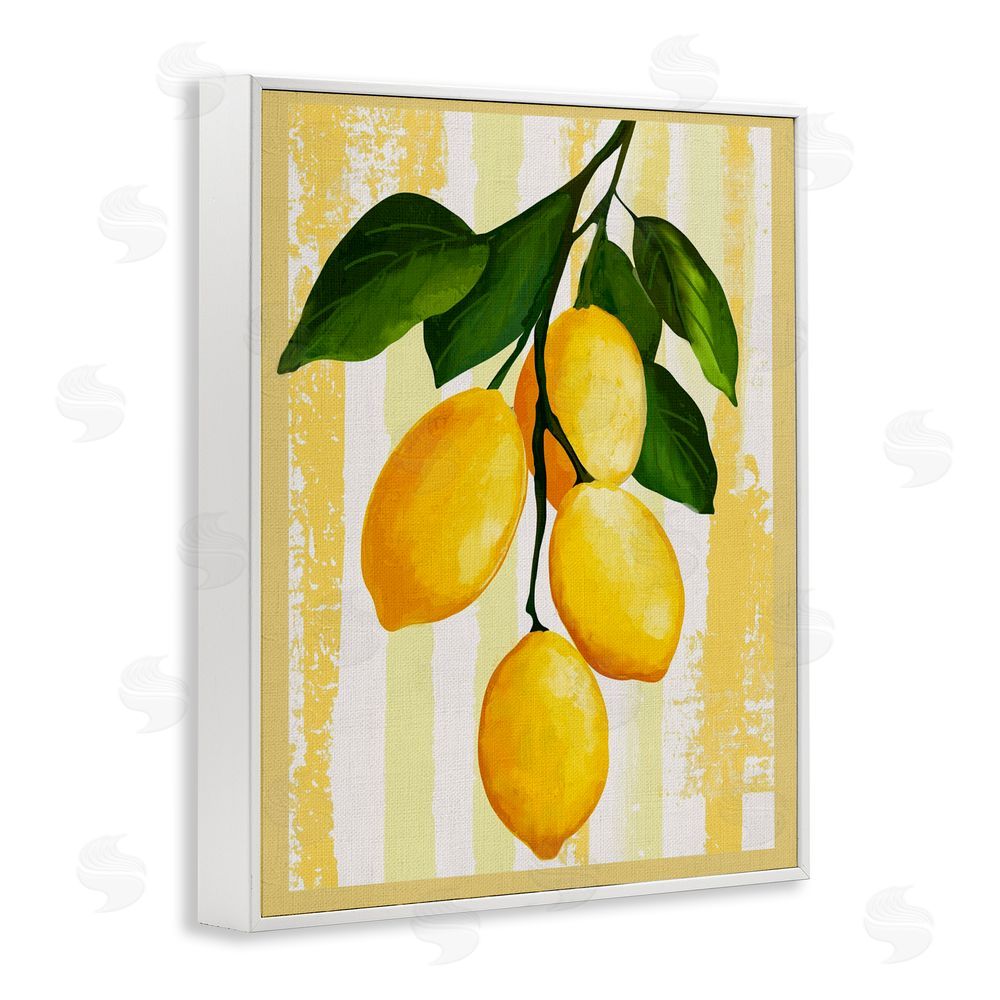 Yen Lemons on Green Branch White Framed Giclee Wall Art