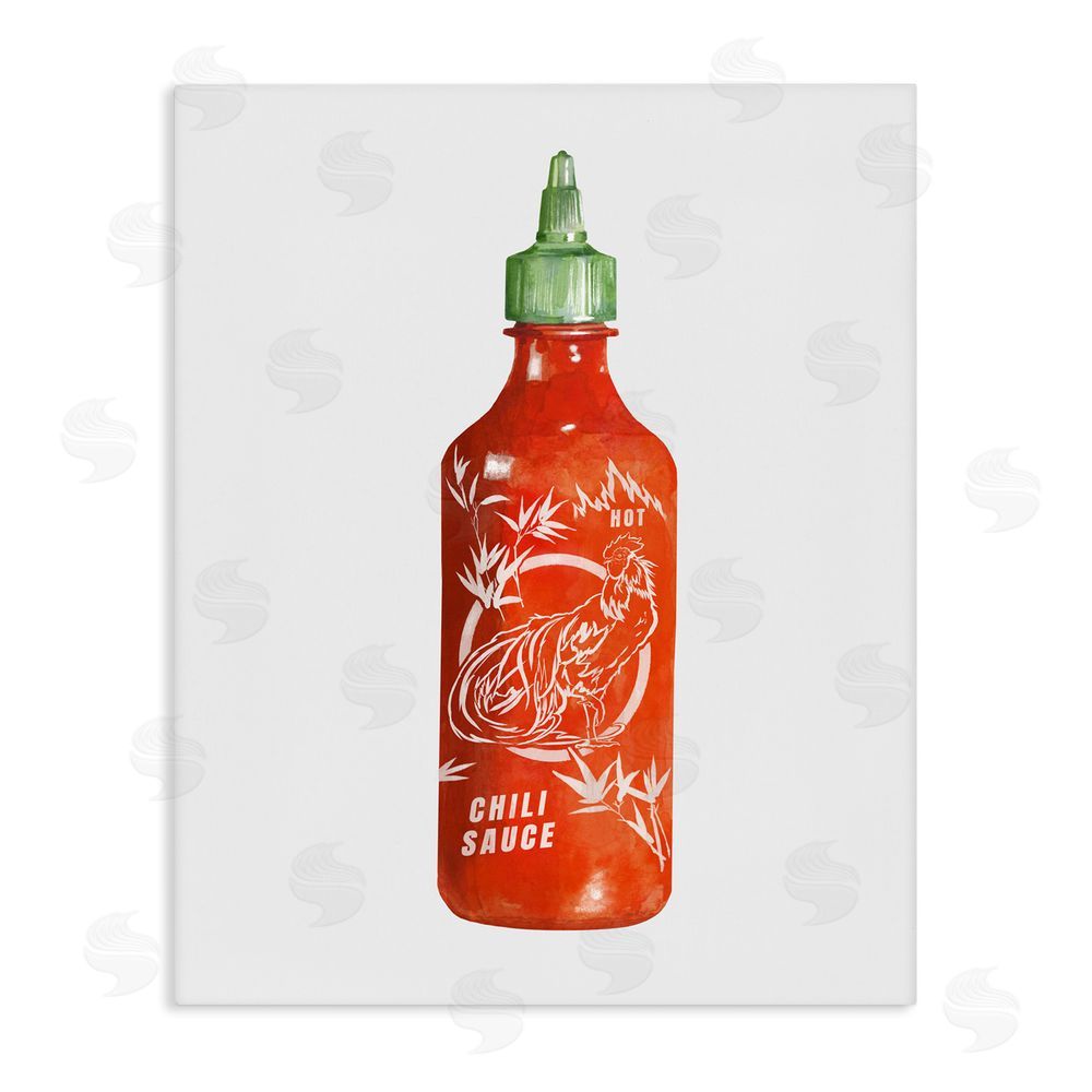 Radhika Modi Iconic Hot Sauce Bottle Stretched Canvas Wall Art Print