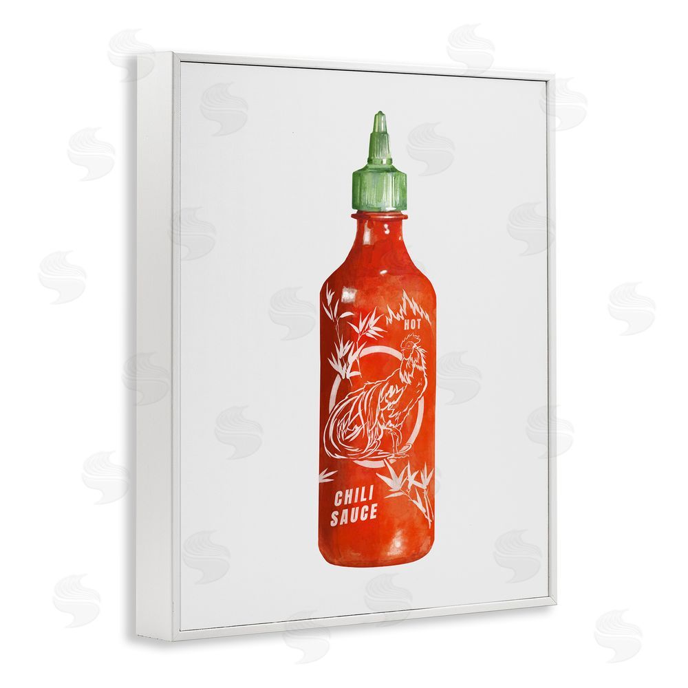 Radhika Modi Iconic Hot Sauce Bottle White Framed Giclee Wall Art Print