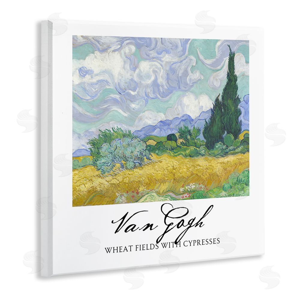 Vintage Hustle Van Gogh Wheat Field with Cypresses Wall Plaque Printed Art